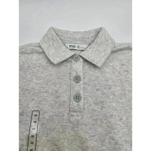DSG Girl's Size XS Henley Fleece Top Light Heather Grey NWT - Picture 4 of 11